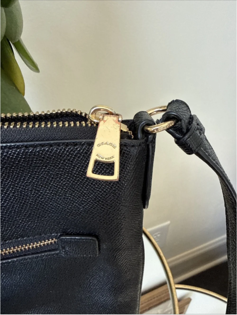 Coach Rowan File Bag Black Crossgrain Leather Crossbody Handbag C1556 Authentic